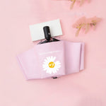 GD Daisy Vinyl Sunny And Rain Umbrella Anti-UV Shade Sunscreen Three Folding Umbrella