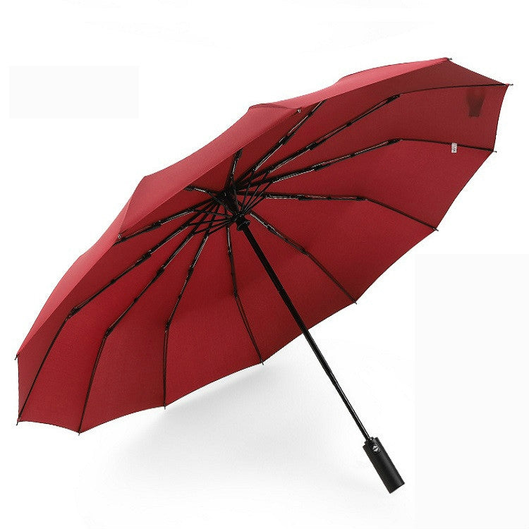 Extra Large Reinforced 12 Bone Automatic Double Folding Rain And Sunny Dual-use Umbrella Personality And Creativity