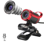 كاميرا دورة شبكة الكمبيوتر HXSJ A859 بدقة 480P مع ميكروفون يمتص الصوت مدمج، أحمر، أسود، بدون وظيفة كاميرا باللون الأسود، بدون وظيفة كاميرا باللون الأحمر