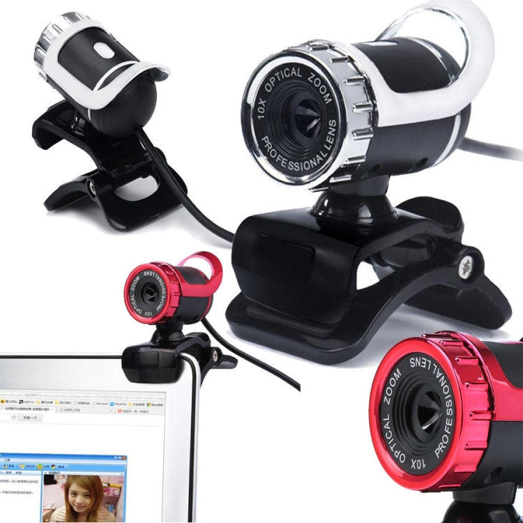 كاميرا دورة شبكة الكمبيوتر HXSJ A859 بدقة 480P مع ميكروفون يمتص الصوت مدمج، أحمر، أسود، بدون وظيفة كاميرا باللون الأسود، بدون وظيفة كاميرا باللون الأحمر