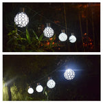 2 PCS Solar Hollow Ball Pendent Lamp Decorative Garden Light, 2 PCS Hollow Ball White, 2 PCS Hollow Ball Colorful