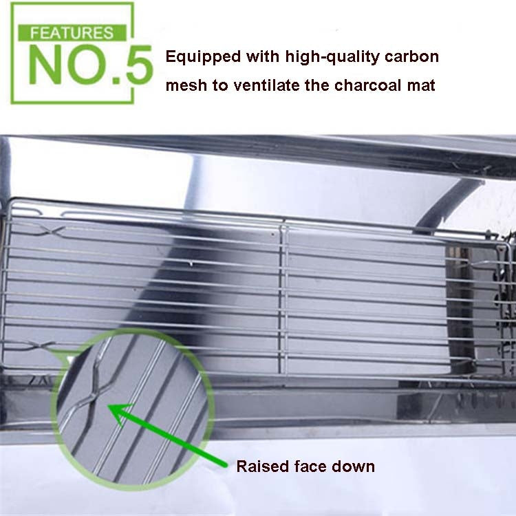 HZ-003 BBQ Grill Outdoor Portable Stainless Steel Stove Household Charcoal Barbecue Rack, M, L