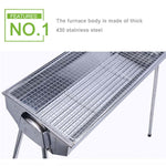 HZ-003 BBQ Grill Outdoor Portable Stainless Steel Stove Household Charcoal Barbecue Rack, M, L
