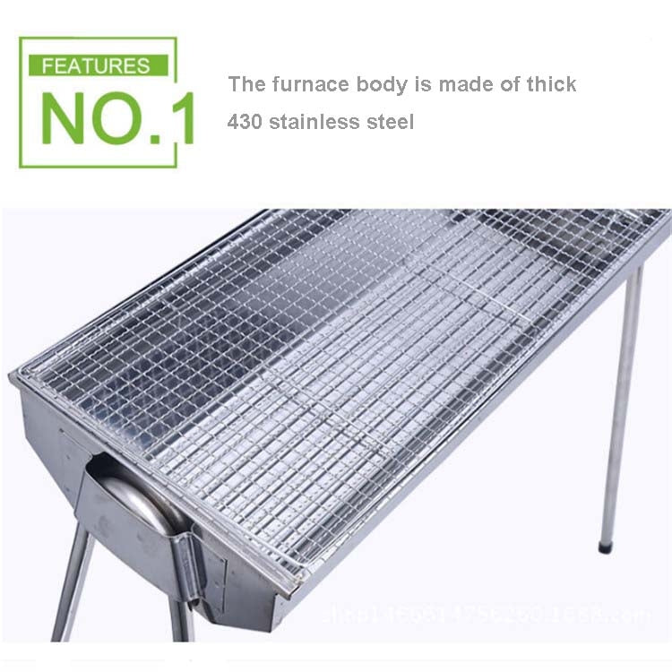 HZ-003 BBQ Grill Outdoor Portable Stainless Steel Stove Household Charcoal Barbecue Rack, M, L