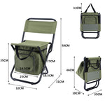 Outdoor Folding Chair with Storage Bag & Backrest & Heat Preservation Function, Outdoor Folding Chair