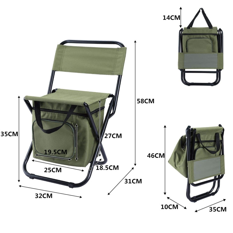 Outdoor Folding Chair with Storage Bag & Backrest & Heat Preservation Function, Outdoor Folding Chair