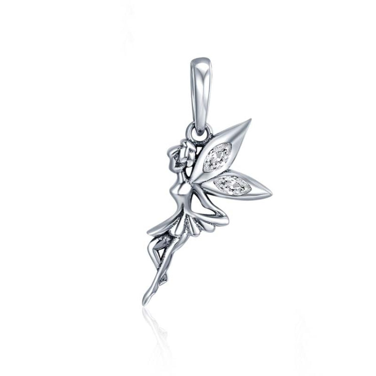 925 Sterling Silver Flower Fairy Dangle Pendant Women DIY Bracelets Necklaces Accessories, SCC359