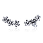 أقراط زركون على شكل أزهار من الفضة الإسترلينية، أقراط نسائية بسيطة، لون وردي ذهبي، أبيض