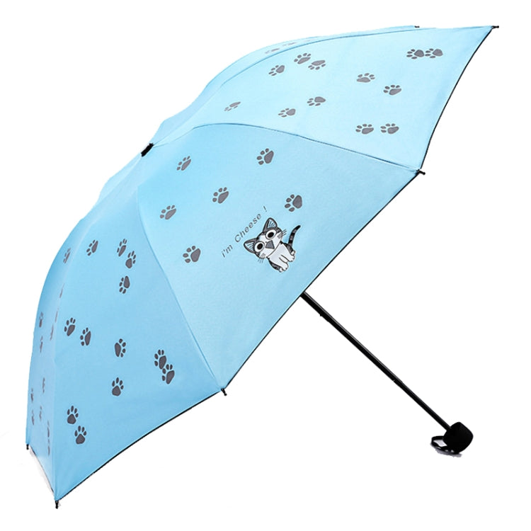 Cartoon Creative Children Umbrella Sunscreen Vinyl Small Fresh Folding Umbrella, Sky Blue, Purple, Pink, Navy