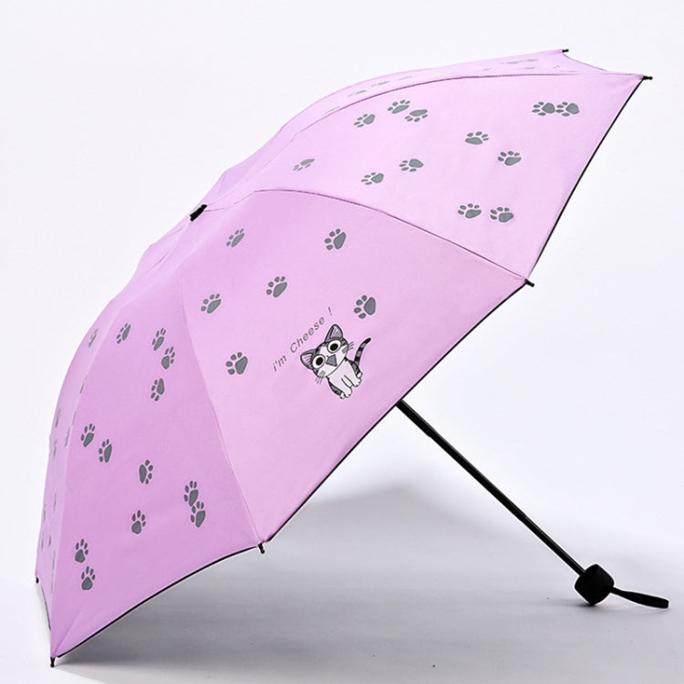 Cartoon Creative Children Umbrella Sunscreen Vinyl Small Fresh Folding Umbrella, Sky Blue, Purple, Pink, Navy