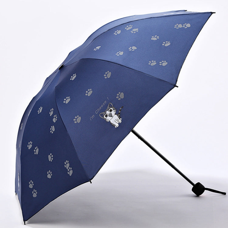 Cartoon Creative Children Umbrella Sunscreen Vinyl Small Fresh Folding Umbrella, Sky Blue, Purple, Pink, Navy