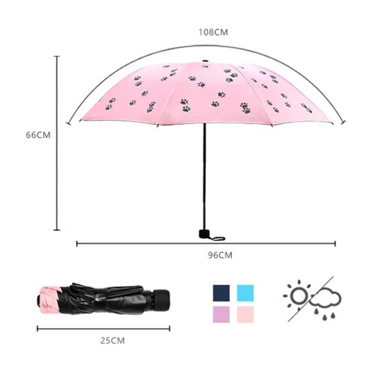 Cartoon Creative Children Umbrella Sunscreen Vinyl Small Fresh Folding Umbrella, Sky Blue, Purple, Pink, Navy