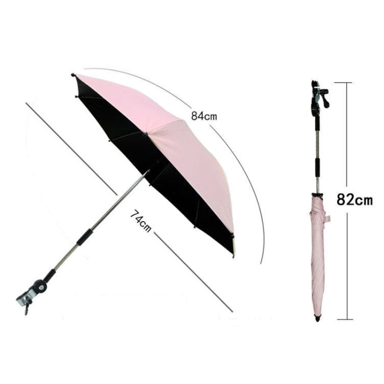 Stroller Universal Stroller Umbrella Sliding Baby Artifact Vinyl Anti-UV Universal Clip Sun And Rain Dual-use Umbrella, Pink, Gray, Blue, Black