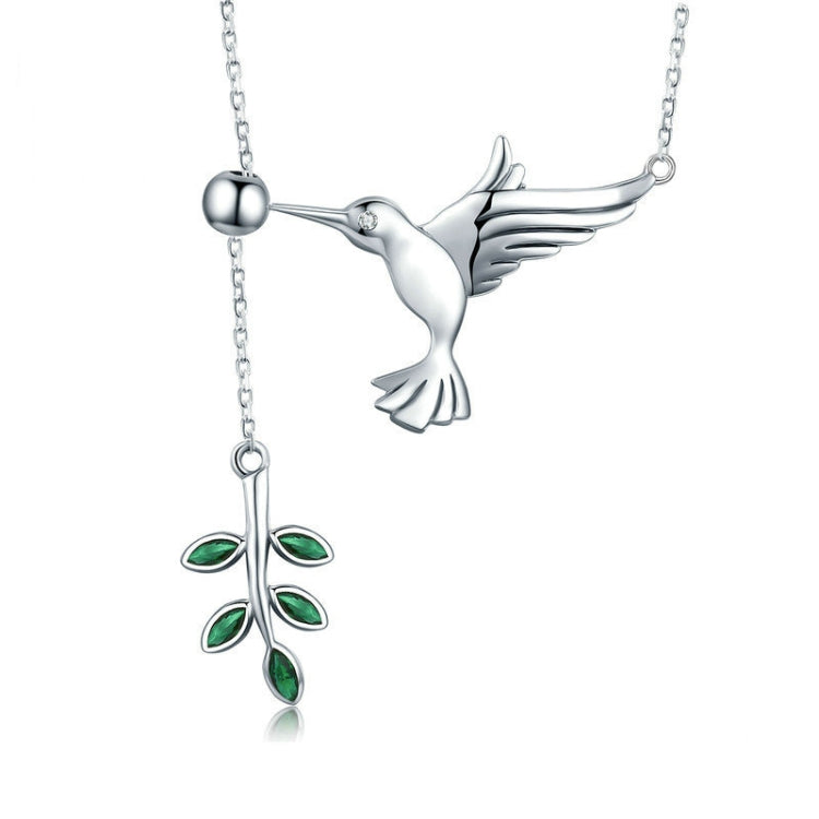 قلادة طائر الطنان تحيات فضة استرليني S925 قلادة زركونيا، SCN217