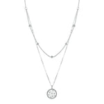S925 Sterling Silver Platinum Plated Necklace Double Layer Small Star Light Silver Necklace, SCN365
