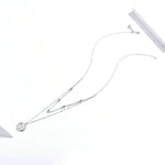 S925 Sterling Silver Platinum Plated Necklace Double Layer Small Star Light Silver Necklace, SCN365