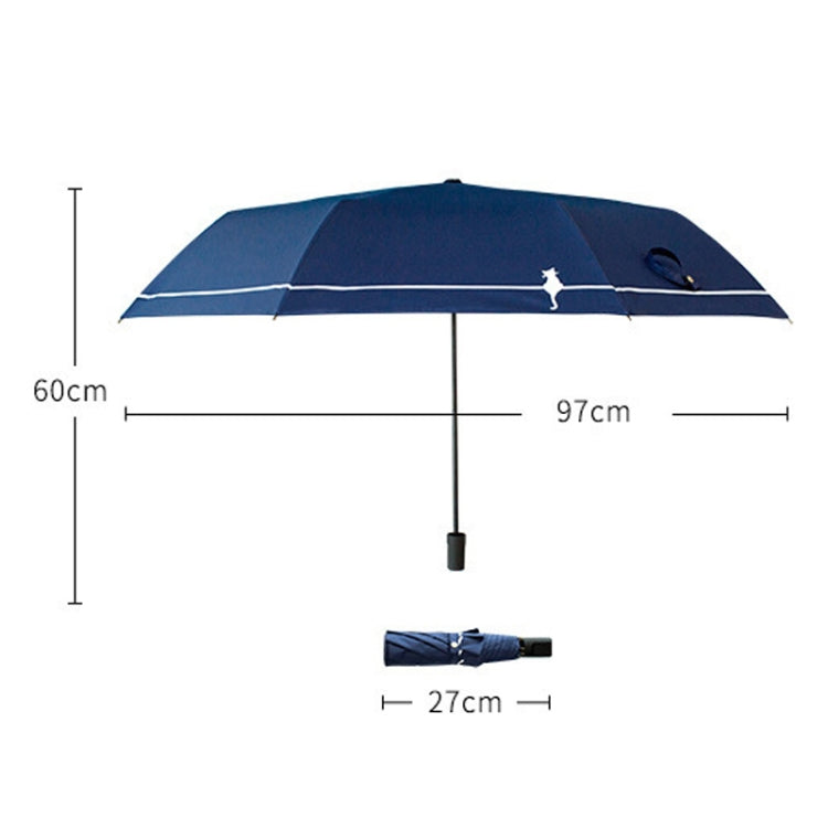 Small Fresh Forest Simple Sun and Rain Dual-use Sun Umbrella Sunscreen UV Protection Black Plastic Umbrella, Manual, Automatic
