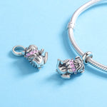 S925 Sterling Silver Beaded Bulldog Charm Accessory Bracelet Accessory, SCC552