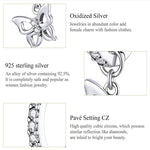 Butterfly S925 Sterling Silver Earrings Hollow Zircon Earrings, SCE833