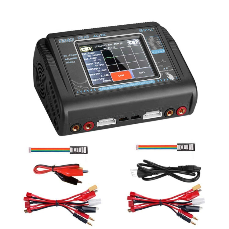 HTRC T240 Touch Balance Model Airplane Lithium Battery Charger Remote Control Car Toy B6 Charger,, EU Plug, US Plug