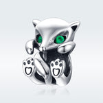 S925 Sterling Silver Little Fox Beads DIY Bracelet Accessories Charm Loose Beads