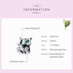 S925 Sterling Silver Little Fox Beads DIY Bracelet Accessories Charm Loose Beads