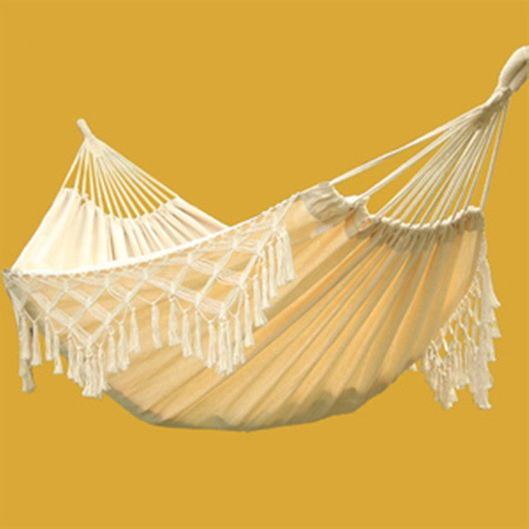 Tassel Hammock Double Canvas Hammock Outdoor Indoor Photography Props, 200x150cm White, 200x150cm Black, 240x150cm White
