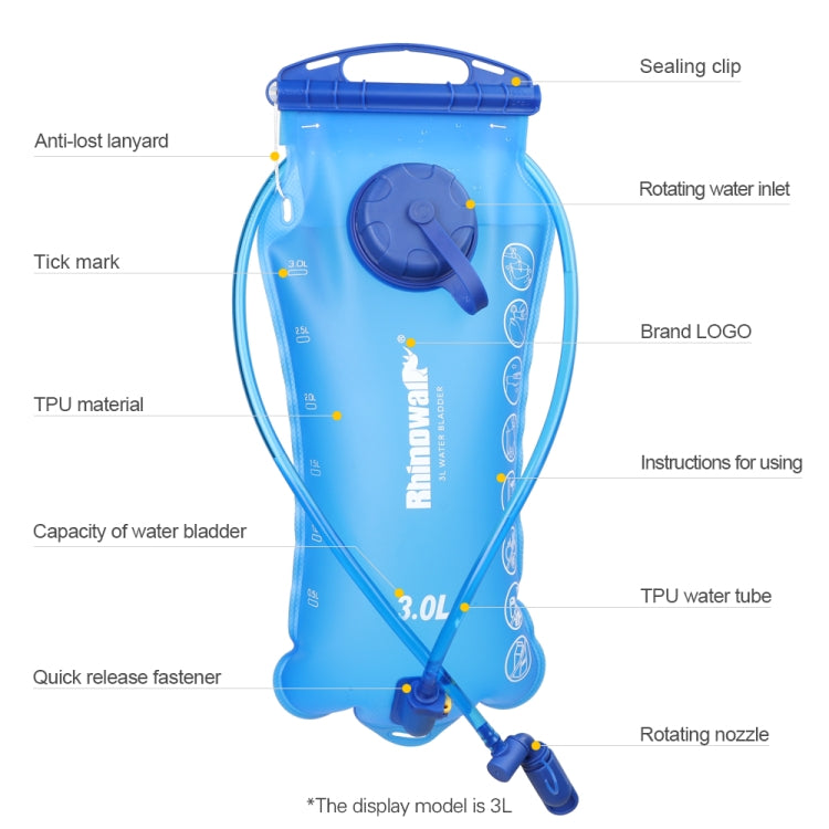 Rhinowalk Cycling Water Bag 2L/3L Full Opening Outdoor Drinking Water Bag Drinking Equipment, RK18101 blue 2L, RK18101 red 2L, RK18103 blue 3L