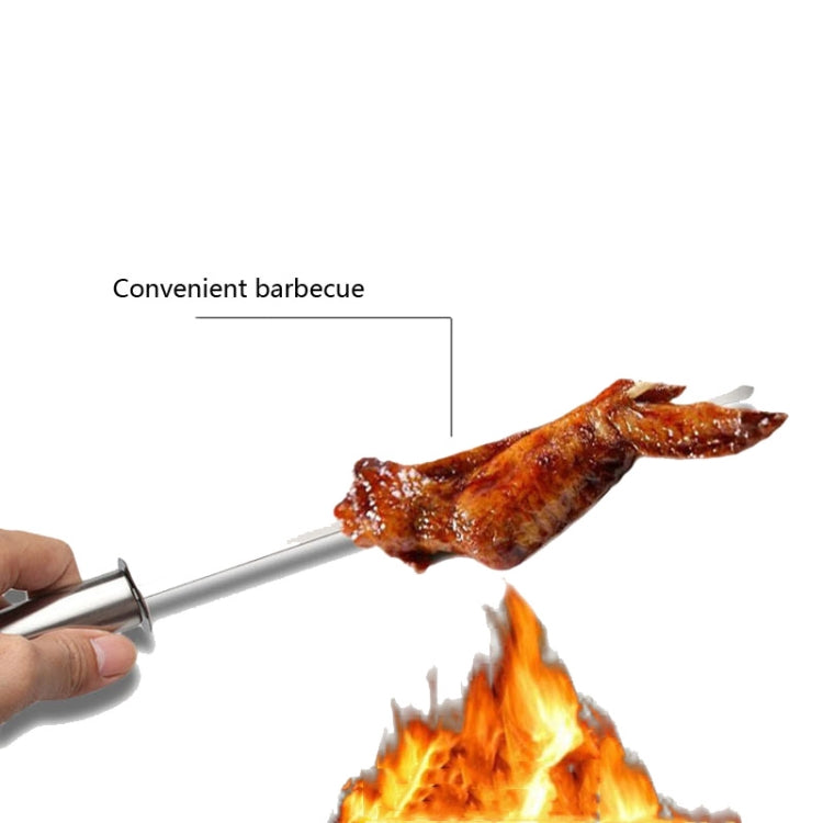 5 PCS Barbecue Pin With Handle BBQ Stainless Steel Grill Skewer Grill Pin With Heat-proof Handle