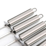 5 PCS Barbecue Pin With Handle BBQ Stainless Steel Grill Skewer Grill Pin With Heat-proof Handle