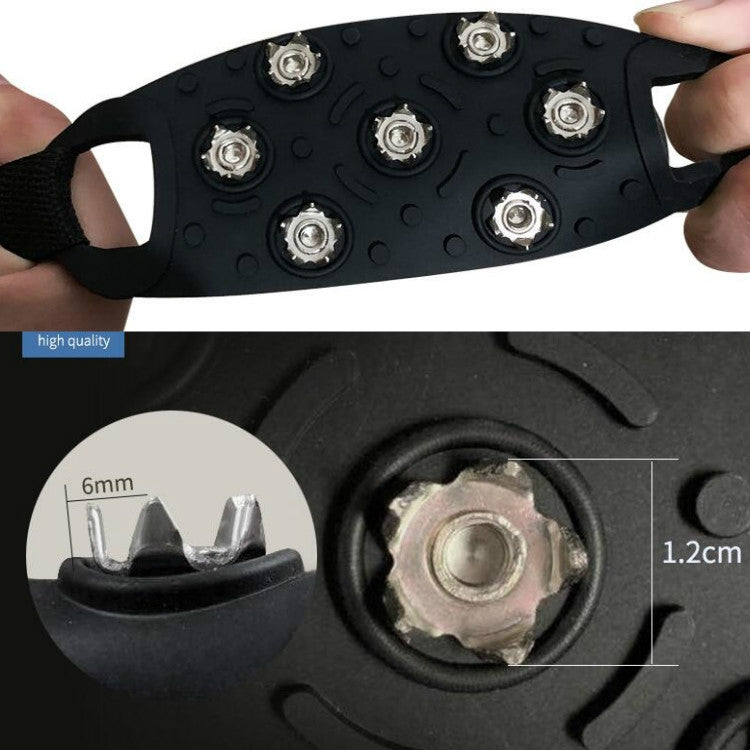DM-1601 1pair Outdoor Mountaineering Snow Ice Surface 7-tooth Crampons Zinc Alloy Spikes Silicone Anti-skid Shoe Covers, DM-1601Shoe Cover