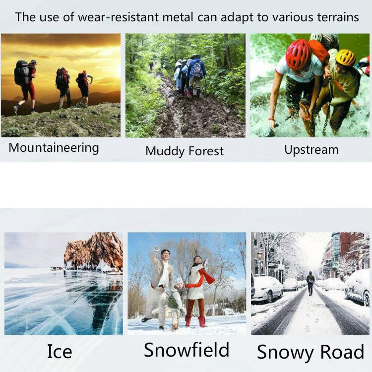 DM-1601 1pair Outdoor Mountaineering Snow Ice Surface 7-tooth Crampons Zinc Alloy Spikes Silicone Anti-skid Shoe Covers, DM-1601Shoe Cover