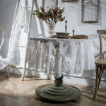 Round Lace Tablecloth Cover Cloth Retro Dining Table Coffee Table Tablecloth, 150 CM, 190 CM
