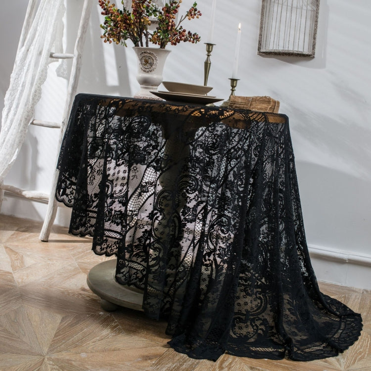 Round Lace Tablecloth Cover Cloth Retro Dining Table Coffee Table Tablecloth, 150 CM, 190 CM