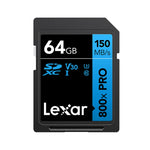Lexar SD-800X Pro High Speed SD Card SLR Camera Memory Card, 32GB, 64GB