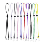 10pcs Mask Anti-lost Adjustable Lanyard and Ear Hook, Cashmere, White, Black, Yellow, Green, Blue, Pink, Red, Grey
