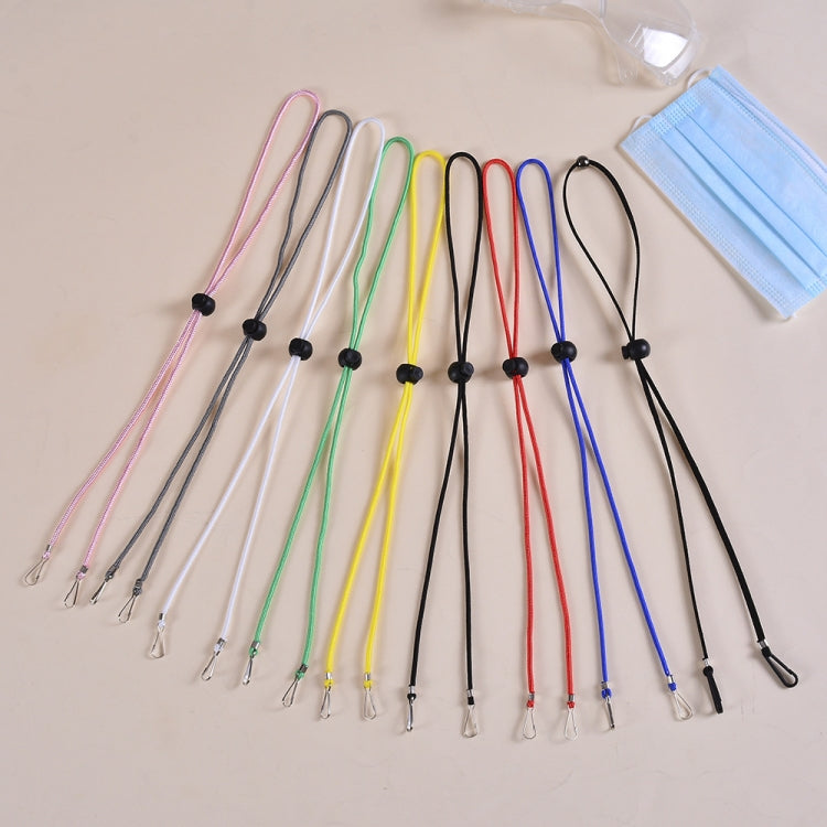 10pcs Mask Anti-lost Adjustable Lanyard and Ear Hook, Cashmere, White, Black, Yellow, Green, Blue, Pink, Red, Grey