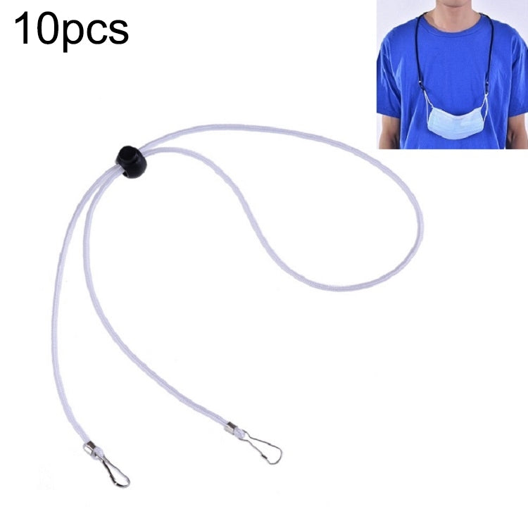 10pcs Mask Anti-lost Adjustable Lanyard and Ear Hook, Cashmere, White, Black, Yellow, Green, Blue, Pink, Red, Grey