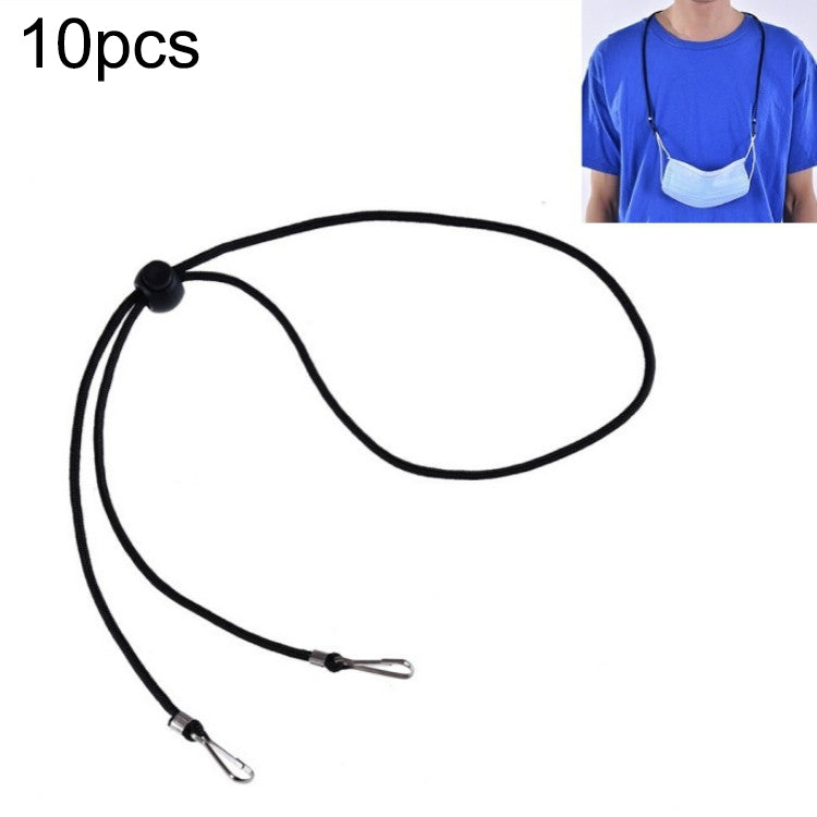 10pcs Mask Anti-lost Adjustable Lanyard and Ear Hook, Cashmere, White, Black, Yellow, Green, Blue, Pink, Red, Grey