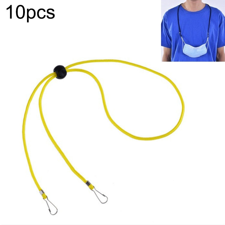 10pcs Mask Anti-lost Adjustable Lanyard and Ear Hook, Cashmere, White, Black, Yellow, Green, Blue, Pink, Red, Grey