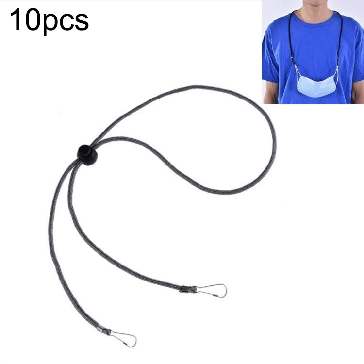 10pcs Mask Anti-lost Adjustable Lanyard and Ear Hook, Cashmere, White, Black, Yellow, Green, Blue, Pink, Red, Grey