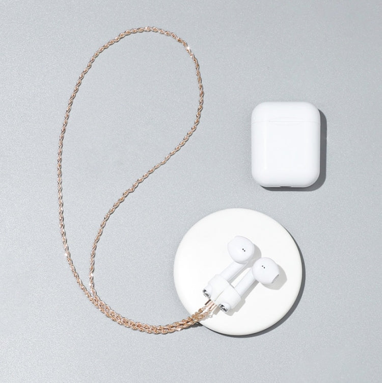 سلسلة مضادة للضياع لسماعات AIRPODS اللاسلكية، غلاف مغناطيسي قوي، من التيتانيوم والفولاذ المقاوم للصدأ، ألوان الذهب، الذهب الوردي، الذهب الأسود، لون الفولاذ