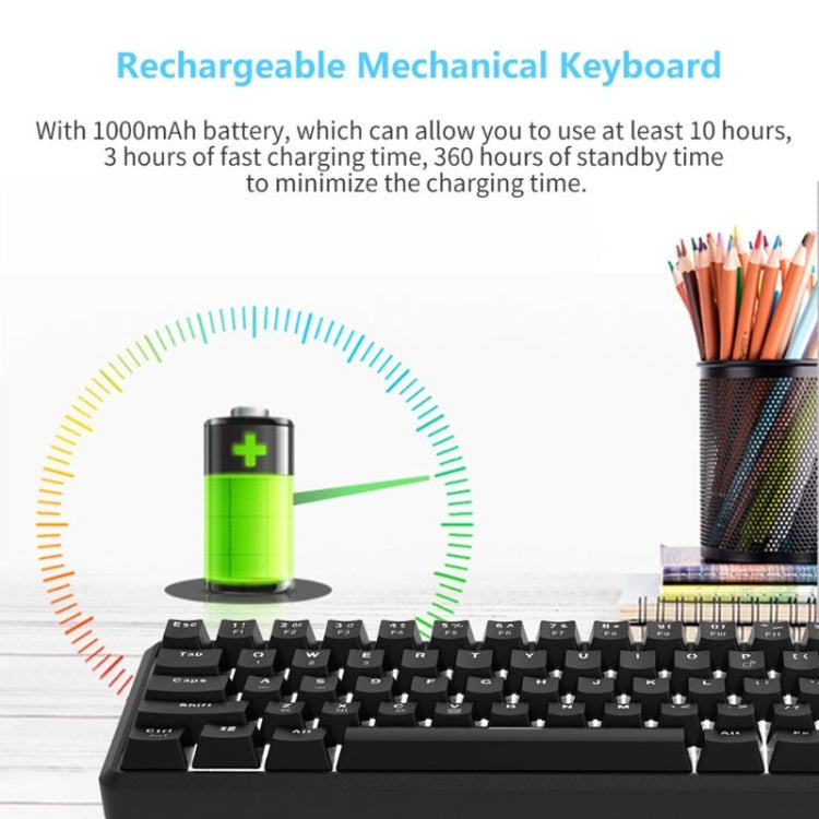 Ajazz K680T Mini USB Wired Dual-mode Charging 68-keys Laptop Bluetooth Mechanical Keyboard, Cable Length: 1.6m, Green Shaft, Black Shaft, Tea Shaft