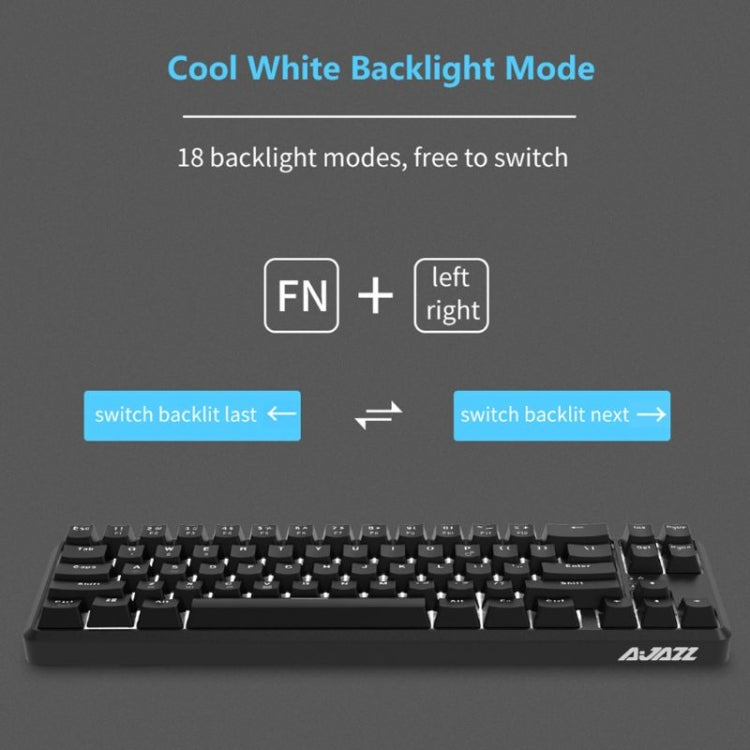 Ajazz K680T Mini USB Wired Dual-mode Charging 68-keys Laptop Bluetooth Mechanical Keyboard, Cable Length: 1.6m, Green Shaft, Black Shaft, Tea Shaft