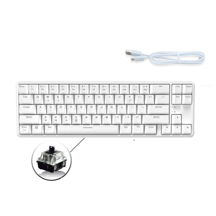 Ajazz K680T Mini USB Wired Dual-mode Charging 68-keys Laptop Bluetooth Mechanical Keyboard, Cable Length: 1.6m, Green Shaft, Black Shaft, Tea Shaft