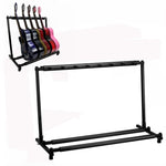 Foldable Long Metal Guitar Display Stand Shelf, Three Racks, Five Racks, Seven Racks, Nine Racks