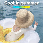 Children Sun Flower Seat Ring Swimming Ring Baby Inflatable Lifebuoy with Pillow, Sun Flower Seat Ring