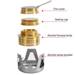 Outdoor Camping Alcohol Stove Vaporized Liquid Alcohol Atove Mini Alcohol Stove Portable Creative Alcohol Stove, Gold, Gray, Dark Green
