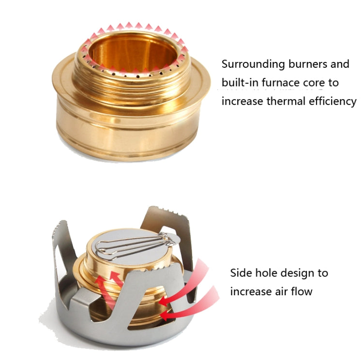 Outdoor Camping Alcohol Stove Vaporized Liquid Alcohol Atove Mini Alcohol Stove Portable Creative Alcohol Stove, Gold, Gray, Dark Green