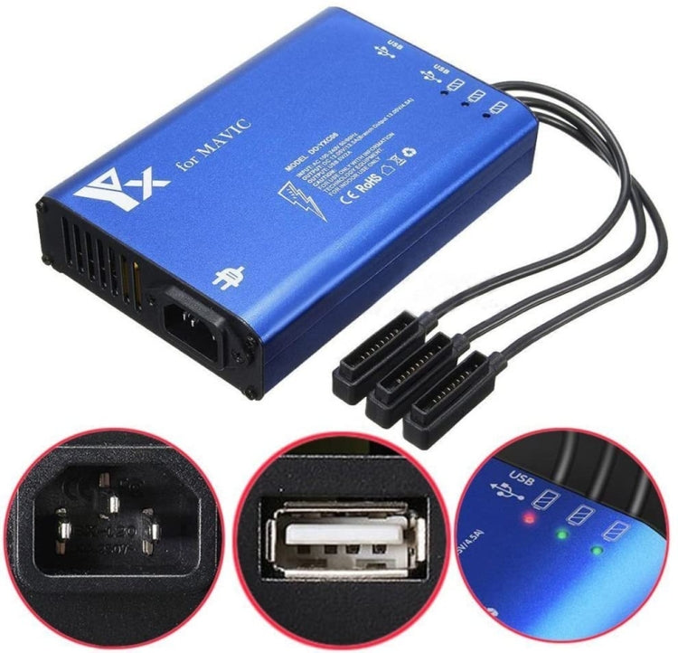 For DJI MAVIC Pro Aluminum Alloy 5 in 1 Hub Intelligent Battery Controller Charger, US Plug